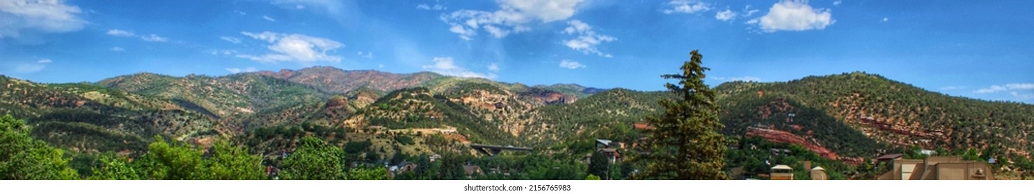 Panoramic Manitou Springs Colorado In The Day