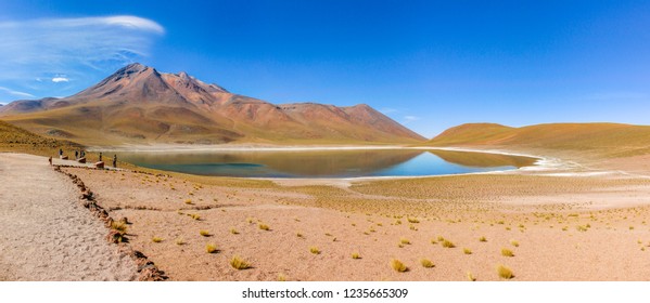 Panoramic Miscanti And Miñiques Lagoons