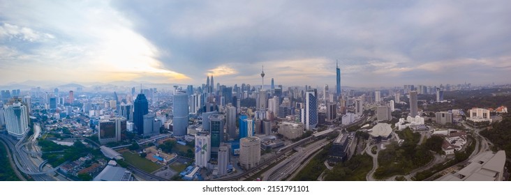 Panoramic of modern Skyscraper at Kuala Lumpur, Malaysia in the morning