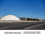 panoramic of Monumental Axis and buildings of Esplanade of Ministries in Brasilia, Brazil.