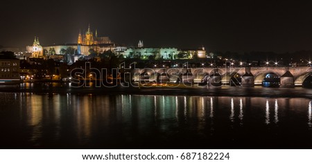 Similar – Prag bei Nacht Fluss