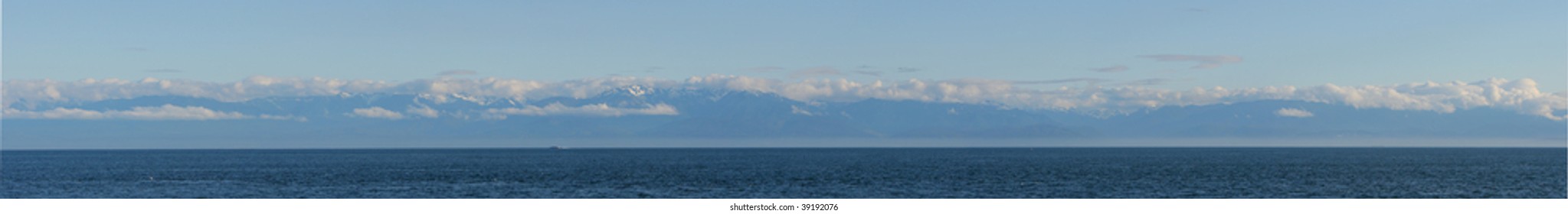 Panoramic Ocean and Mountains