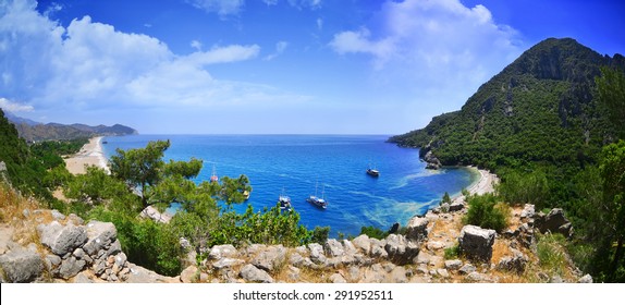 Panoramic Olympos Beach. Cirali, Turkey