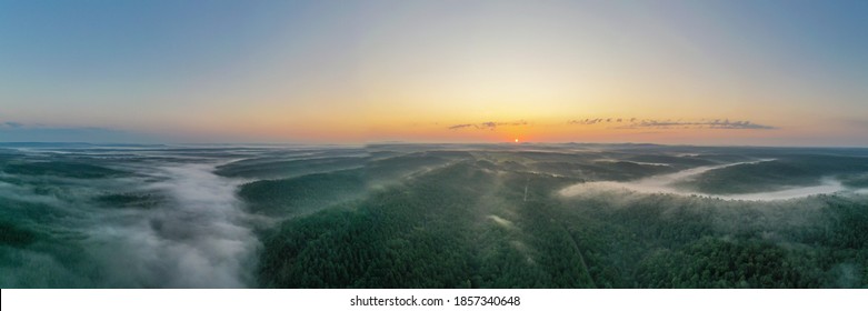 Panoramic Of The Ouachita Mountains In Oklahoma