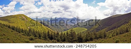 panoramic photo of beautiful mountain landscape; wutai shan, china