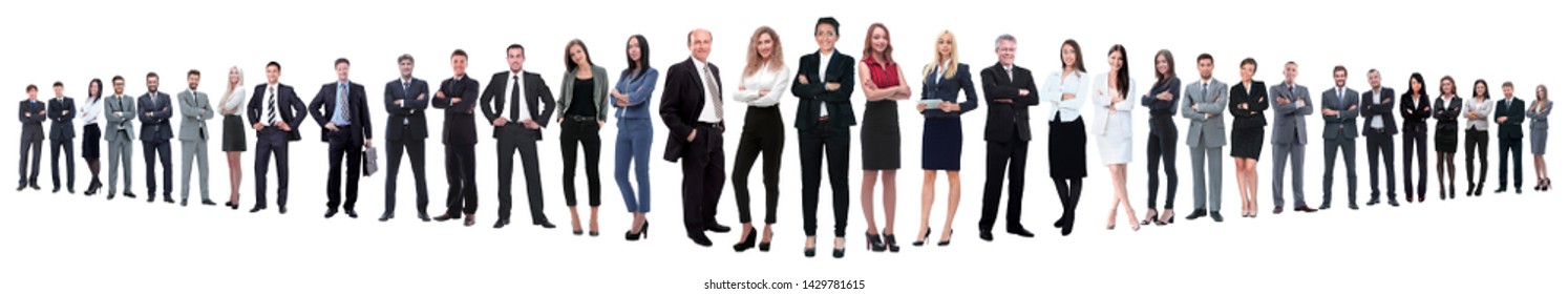 panoramic photo of a group of confident business people. - Shutterstock ID 1429781615