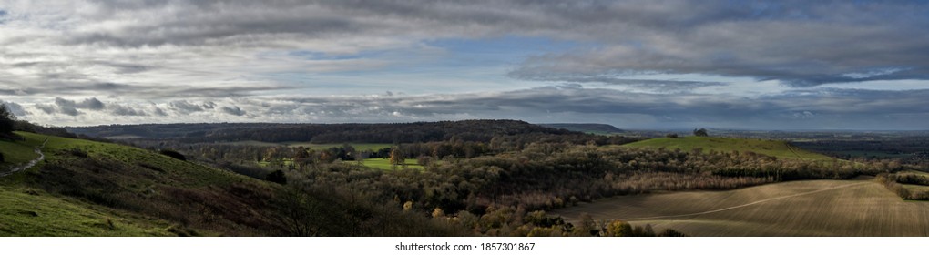 Panoramic Photograph Of Chequers,the Country Residence Of The British Prime Minister, From Coombe Hill,Buckinghamshire                               