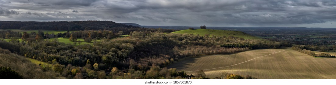 Panoramic Photograph Of Chequers,the Country Residence Of The British Prime Minister, From Coombe Hill,Buckinghamshire                               