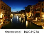panoramic scene of Venice in dusk