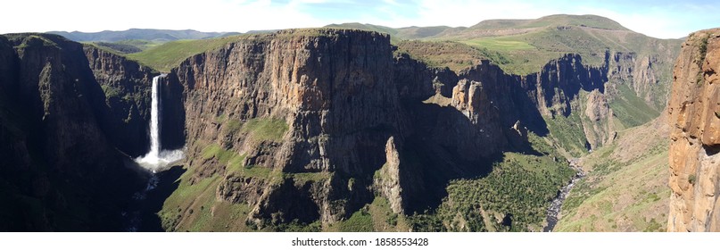 Panoramic scenery of the Maletsunyane Falls in Lesotho Africa