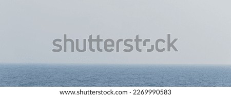 Panoramic seascape, overcast sky. Sea and ocean, Nature background.