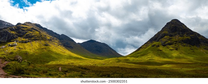 A panoramic shot of the beautiful landscape in the Scottish Highlands.  - Powered by Shutterstock