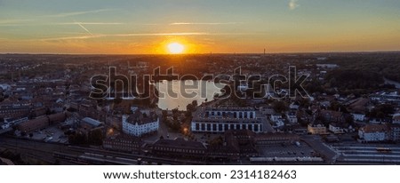 A panoramic shot of the cityscape. Kolding, Denmark