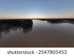 Panoramic shot of Lake Sinclair in Milledgeville, GA