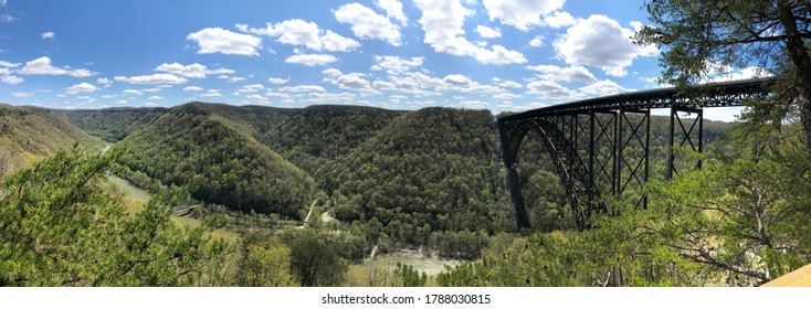 Panoramic Shot Of The New River Gorge In Fayetteville WV