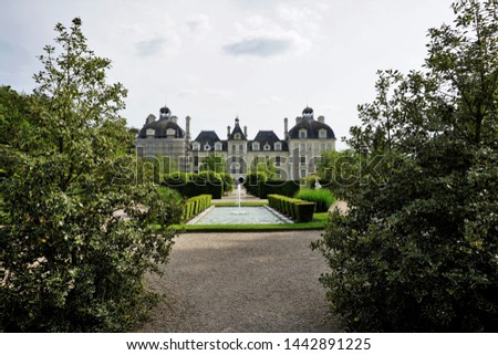 Panoramic sight of the famous  Castle Cheverny, France.                               