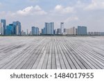 Panoramic skyline with empty road