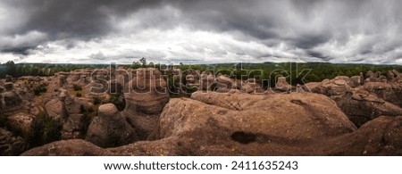 Panoramic of the stone garden in mexiquillo durango 