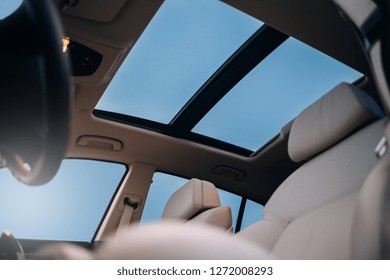 Panoramic Sun Roof In The Car