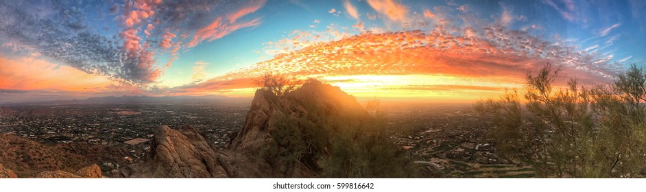 Panoramic Sunrise In Phoenix, Arizona