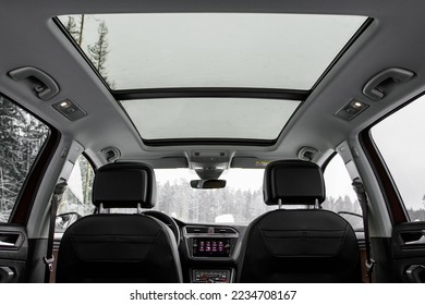 Panoramic sunroof in a car - Shutterstock ID 2234708167