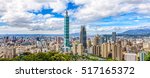 Panoramic of Taipei city skyline at sunny day, Taiwan.