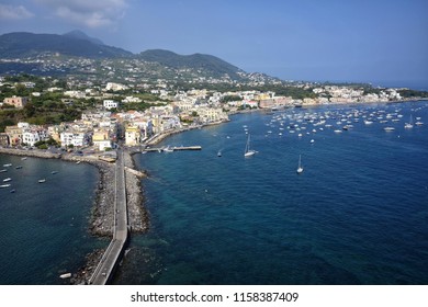 panoramic from the top of the island of Ischia in Italy