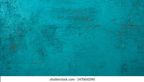 Panoramic Turquoise Old Wood Texture