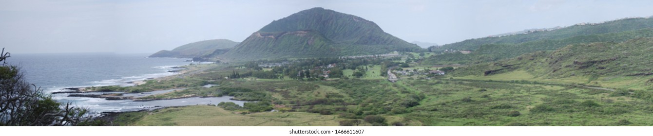 
Panoramic Veiw Of Koko Head And Ocean From Makapuu Hike Trail, Green Hawaii, Oahu