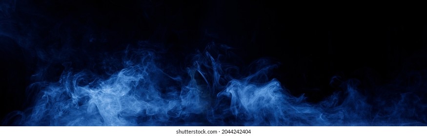 Panoramic view of the abstract fog. White cloudiness, mist or smog moves on black background. Beautiful swirling gray smoke. Mockup for your logo. Wide angle horizontal wallpaper or web banner. - Shutterstock ID 2044242404