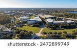 Panoramic view of aerial view of University of Central Florida campus in Orlando.