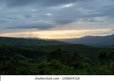 Panoramic View Of African Jungle Mountains