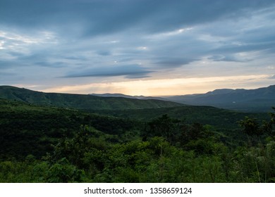 Panoramic View Of African Jungle Mountains