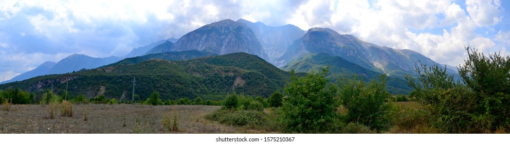 Panoramic View Of Albanian Mountains.