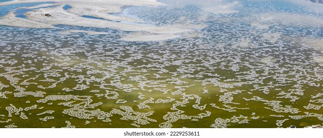 Panoramic view of Alkali water in Owens lake , California.