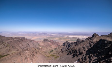 Panoramic view at alvord Lake and Alvord desert from East Rim overlook, Steens Mountain, Oregon