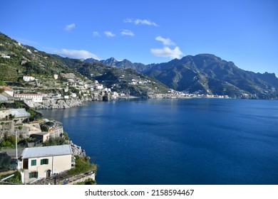 Panoramic View Of The Amalfi Coast In The Province Of Salerno 