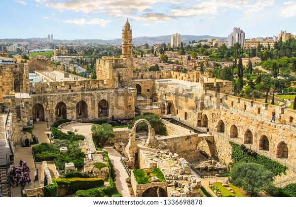 イスラエル エルサレムにある古代都市 ダビデの塔 のパノラマ 古代都市の壁 の写真素材 今すぐ編集