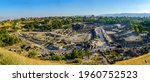 Panoramic view of the ancient Roman-Byzantine city of Bet Shean (Nysa-Scythopolis), now a National Park. Northern Israel