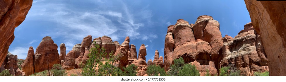 Panoramic View Of Arches National Park In Doab Utah