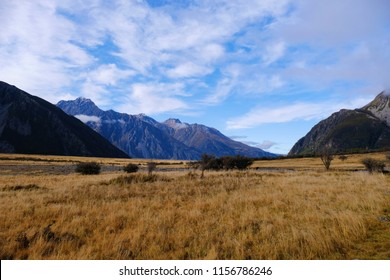 Panoramic view of Aroki mout cook (Mt.cook)in National park south New Zealand
