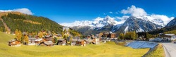Panoramic View Of Arosa, Canton Graubunden, Switzerland, Europe