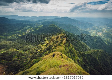 The Panoramic view from Arthur's Seat point at Mahabaleshwar, India