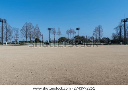 Panoramic view of a baseball stadium looking towards home plate from the outfield