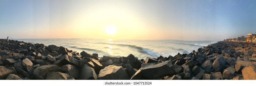 Panoramic view of the beach