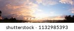 Panoramic view of beautiful clouds over the lake
