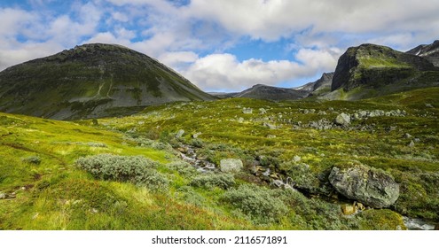 Panoramic view of beautiful nordic mountain landscape - Shutterstock ID 2116571891
