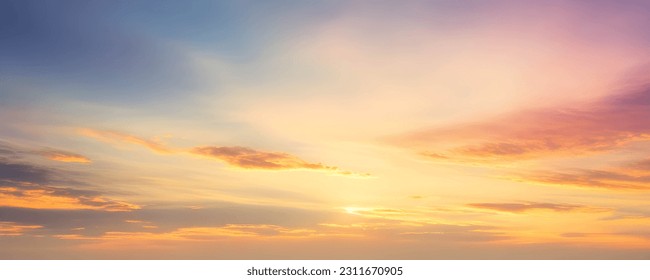 Panoramic view of beautiful sunset sky and cloud - Powered by Shutterstock
