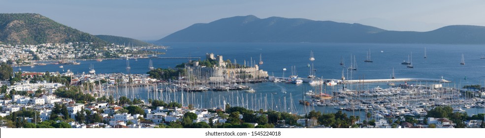 Panoramic View Of Bodrum District From Hill, Mugla, Turkey 