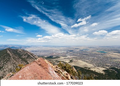 Panoramic View Of Boulder, Colorado From The Top Of A Mountain